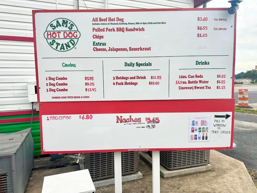 Sam's Hot Dog Stand Staunton Menu image 1