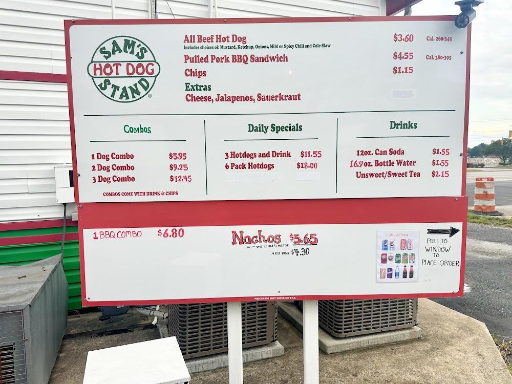 Sam's Hot Dog Stand Staunton Menu image 3