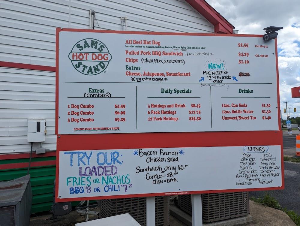 Sam's Hot Dog Stand Staunton Menu image 4